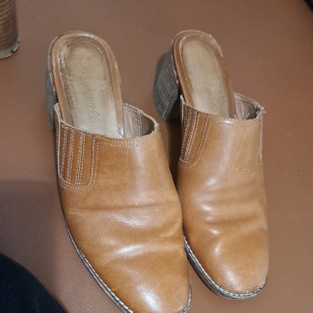 Brown Leather Women's Mules